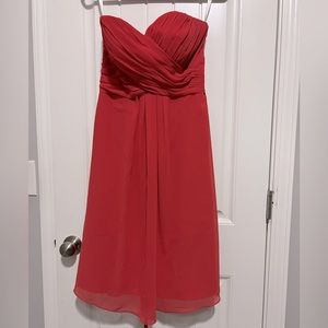 Bill Levkof coral strapless dress